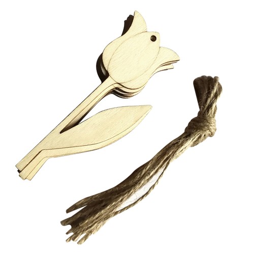 Pcs wooden tulip pendant - 10,