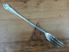 Vintage Silver Plated Pickle Olive Fork Pseudo Hallmarks Decorative loc5-12