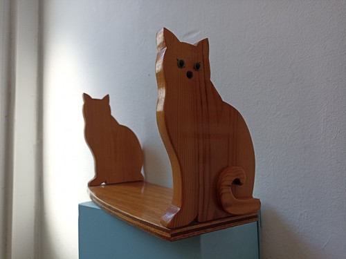 Vintage wooden cat - vintage,
