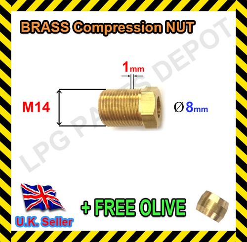 Brass compression nut - nut, /