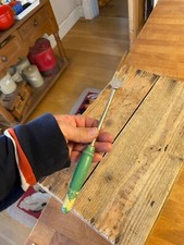 Vintage Skyline Carving / Toasting Fork Kitchen Utensil – Green / Cream Handle