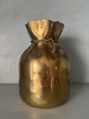 Vintage brass money bag - vintage,