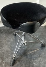 Mirage Black Saddle Top Drum Stool Throne With Leather & Velvet.