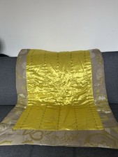 Pablo Paniker Gold Satin Bed Runner 70x210 cm NWT – Beige Floral Embroidered