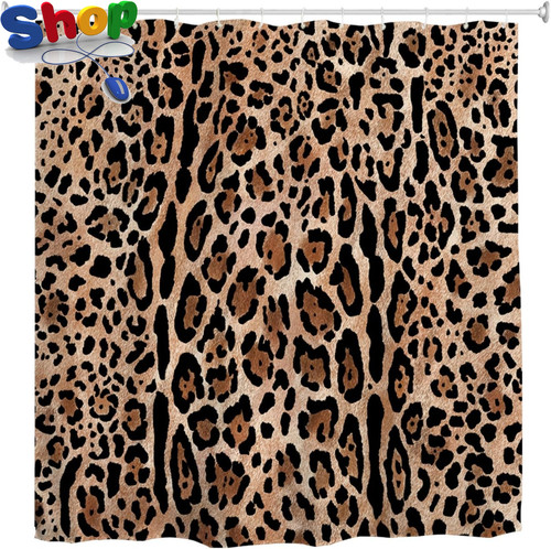 Leopard print shower - print, curtain