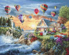Petit Point Kit Luca-S - Balloons over Sunset Cove, G614