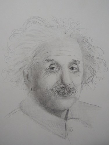 Pencil drawing albert einstein - drawing,
