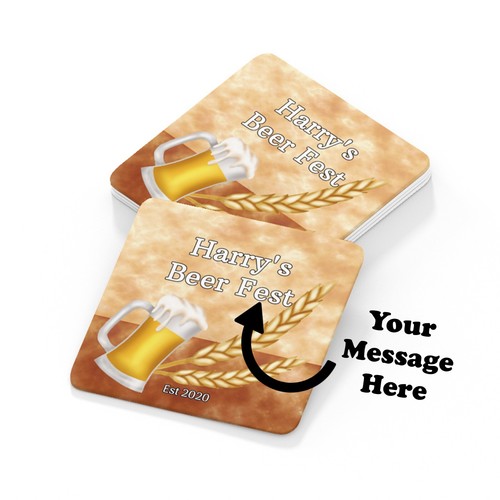 Personalised beer mats - beer, mats,