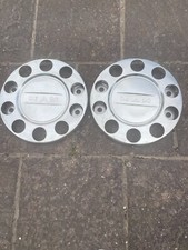 Pair  "MAN" Stainless Steel Truck Bolt On Wheel Centres/ Covers Hub Caps x 2