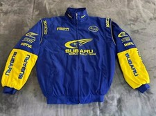 Unisex Adults F1 Jacket Subaru Blue, Ebroidered Cotton Padded ,M-2XL