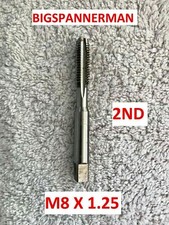 M8 HSS Metric Tap  8mm x 1.25mm  GOLIATH - SECOND (2nd) TAP - UK