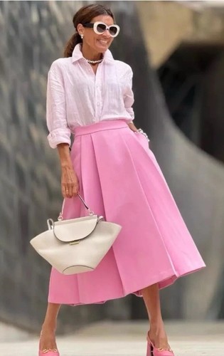 Zara pink pleated full - pink,