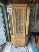 Oak And Glass Corner Display