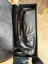 Black  Patent Leather Petrie Dressage Riding Boots, Size 7