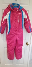 CAMPRI Girls Pink All In One Hooded Waterproof Fleece Lined Snowsuit,  9-10 yrs