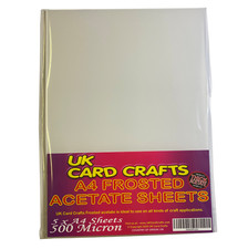 A4 Frosted Opaque Acetate 500 Micron x 5 Sheets, Semi Transparent, Craft Plastic