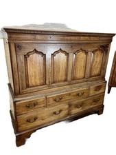 Antique 19th Century Oak Coffer Mule Chest . Free Delivery Available