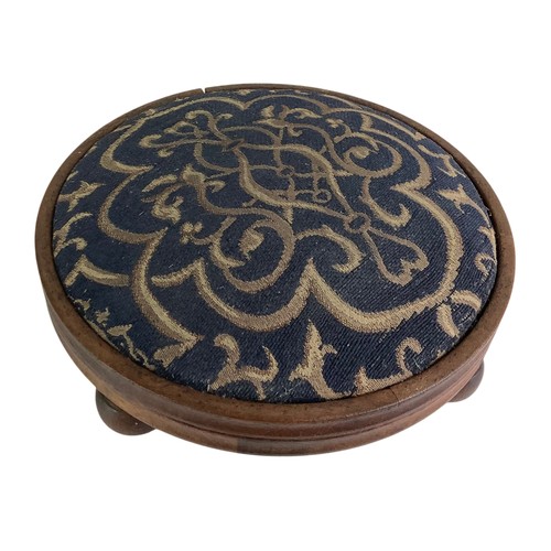 Vintage wooden round - round, footstool