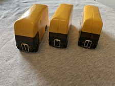 Vintage Tin Toy X 3 Removal Vans - Well Used. 6ins L X 3.1/8 ins H x 2 ins W.