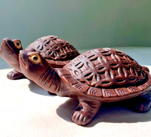 Ceramic turtle pair - pair, feng