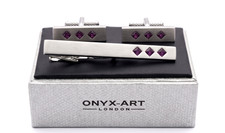 Amethyst crystal tie clip and - amethyst,