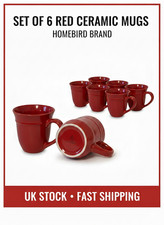HOMEBIRD Red Large Mugs Set of