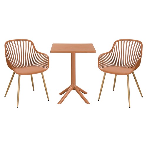 Terracotta sunray square table - terracotta,