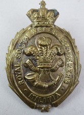 Brass Glengarry Badge Royal South Wale Borderers Militia British Army KK1208