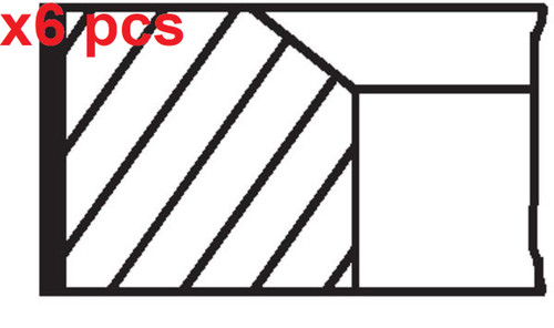 Pcs 08257n0 piston - x6, kit