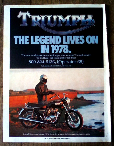 1978 triumph bonneville - triumph, 750