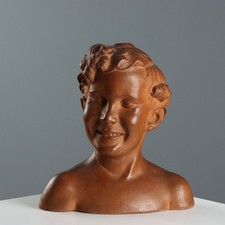 Antique Bust Terracotta Signed