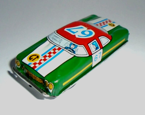 Vintage tinplate race car - race,