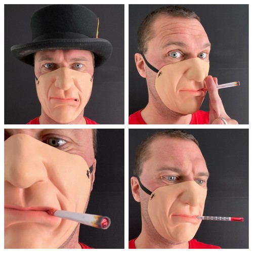 Funny half face cigarette - face,