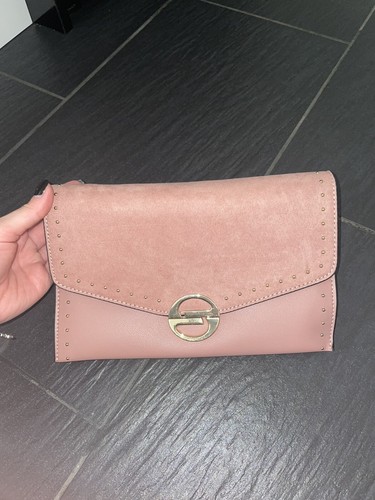 Topshop pink clutch bag with