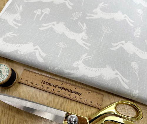 Fabric remnant grey white - fabric,