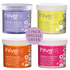 HIVE WAX WAXING POTS 425g  warm honey, creme, pink, tea tree, lavender