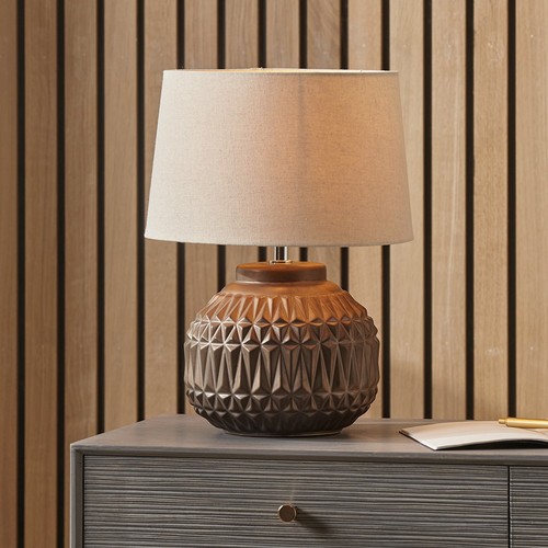 Bronze ceramic table lamp - bronze,