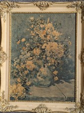 1950s Genuine Fiehl Reproduction Painting  Spring Bouquet Pierre Auguste Renoir