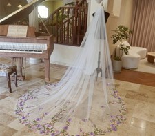 Wildflower veil, Embroidered
