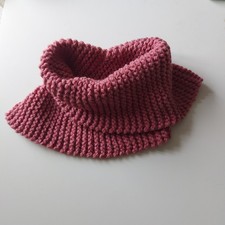 Handmade Dusky Pink Neck Warmer Snood Infinity Scarf Knitted Chunky One Size