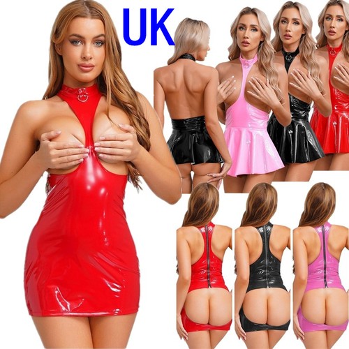Womens latex mini dress - uk,
