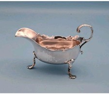 Solid Silver Sauce Boat On 3