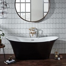 Frontline Bow Black Acrylic Freestanding Bath 1800 x 800 - Graded Bargain