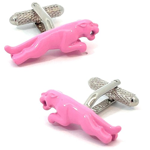 Pink panther cufflinks - panther,