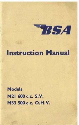 Bsa m21 m33 - bsa, (600cc