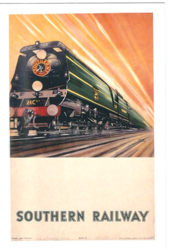 Rail poster postcard - rail,