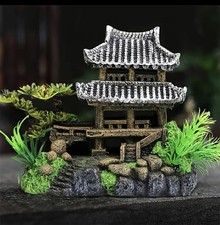Aquarium Fish Tank Ornament Japanese Pagoda House Hiding Cave Free Delivery 🇬🇧