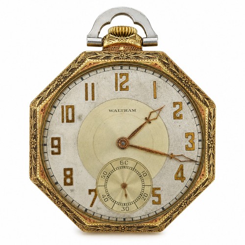 Waltham 17j art deco pocket - art,