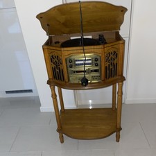 Steepletone Canterbury Retro Music System CD Cassette Record Vinyl Player Radio