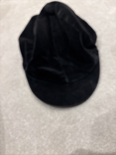 Large velvet black riding hat - black,